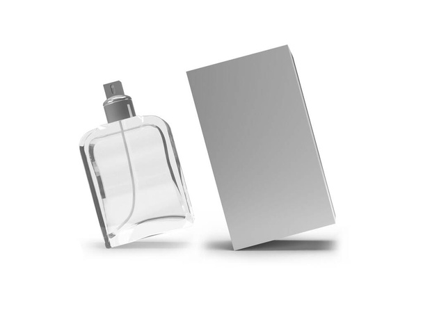 Emballage de parfum Illustration 3D Scène de maquette sur fond isolé - Photo, image