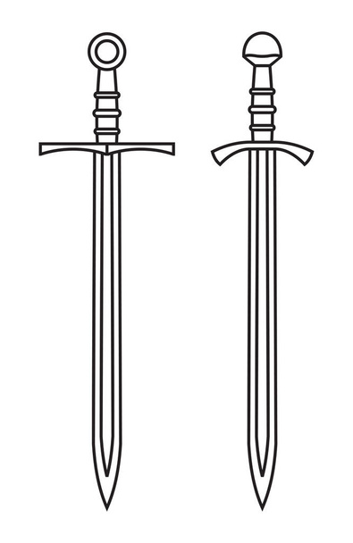 Векторні ілюстрації середньовічних мечів
 - Вектор, зображення