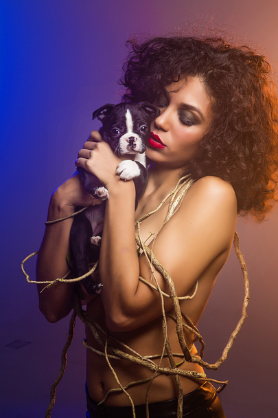 Sexy with Vine and Puppy - Foto, Imagen