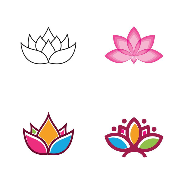 güzellik lotus çiçeği vektör tasarım şablonu - Vektör, Görsel