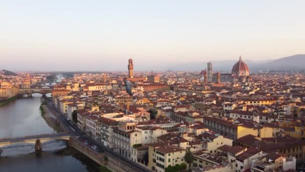 Florence cityscape air view, Firenze Tuscany - Кадри, відео