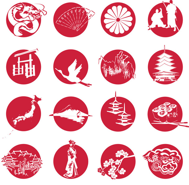Symbole Japans - Vektor, Bild