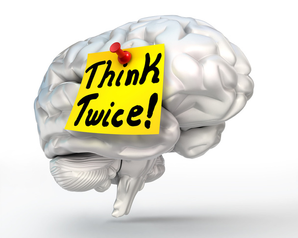 think twice brain conceptual image - Photo, Image