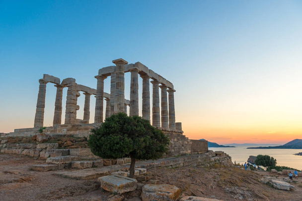 Cape Sounion Attica Yunanistan 'daki Poseidon Tapınağı - Fotoğraf, Görsel