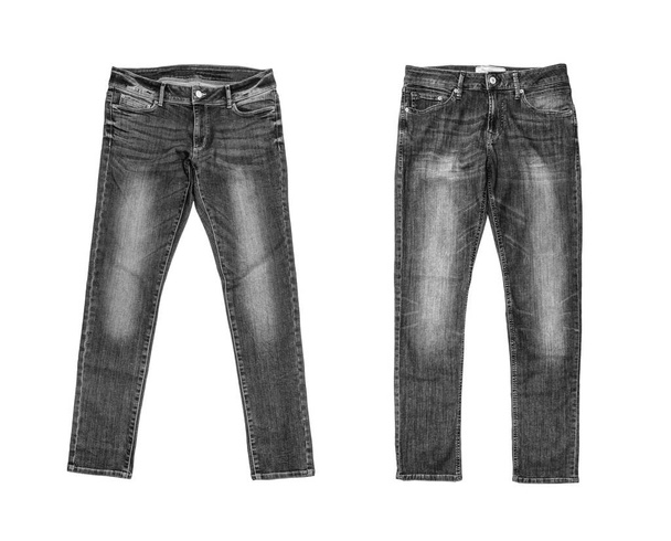 Black Jeans Isolated on White - Photo, Image