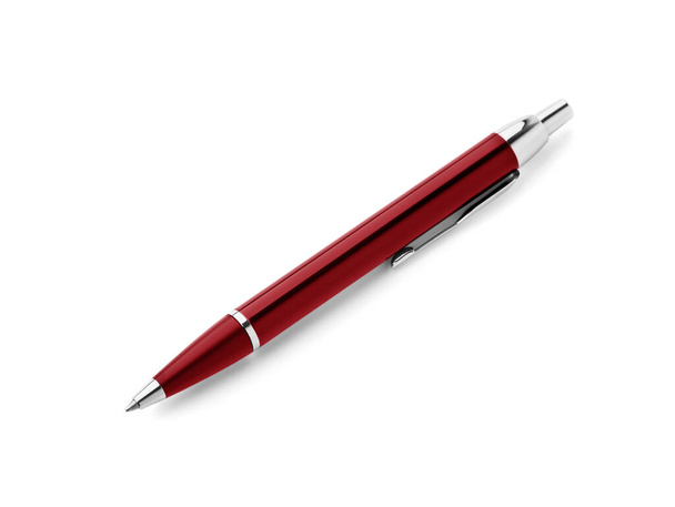 Červené pero izolované na bílém pozadí - Fotografie, Obrázek