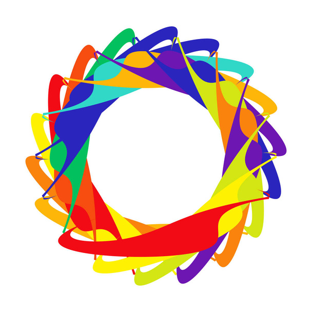 Circular, radial icon, motif, mandala shape. Swirl, twirl, helix, volute rotation geometric design element. Abstract circle - stock vector illustration, clip-art graphics - Vector, imagen