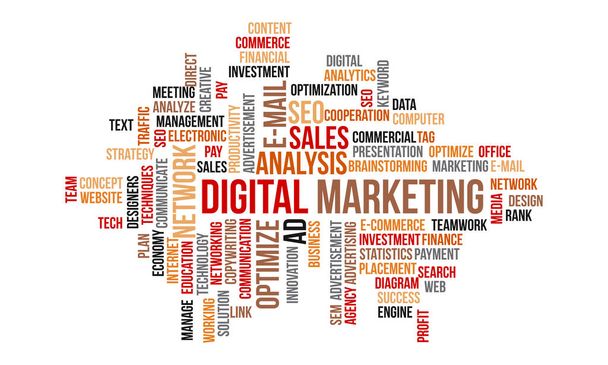 Business Concept, Digital Marketing Word Modello vettoriale cloud - Vettoriali, immagini