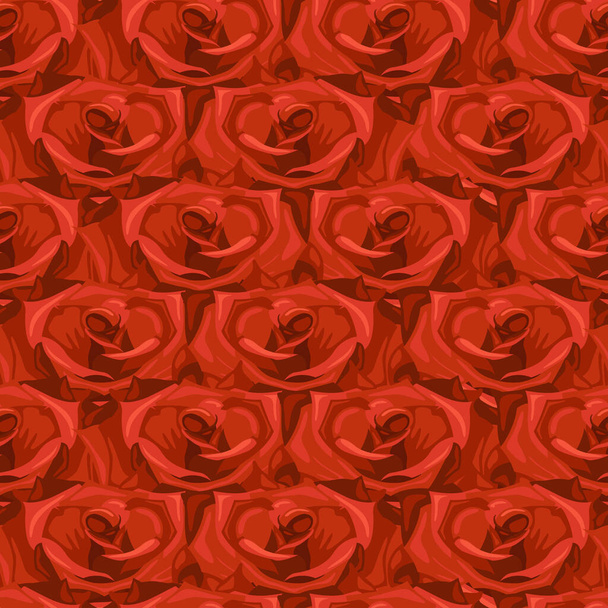 nahtloses Muster aus roten Rosen.  - Vektor, Bild