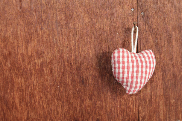 Fabric heart on the wall - Φωτογραφία, εικόνα