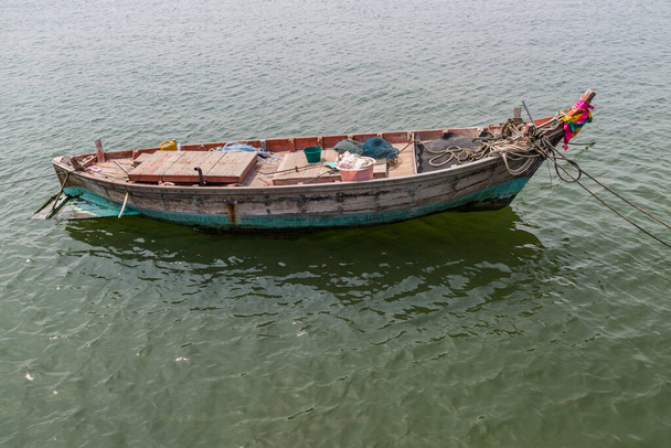 Orange wood fishing boat at Thailand - Foto, Bild