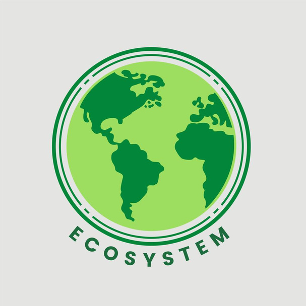 Biosphere division with labeled ecosystem explanation scheme outline - Vector, Imagen