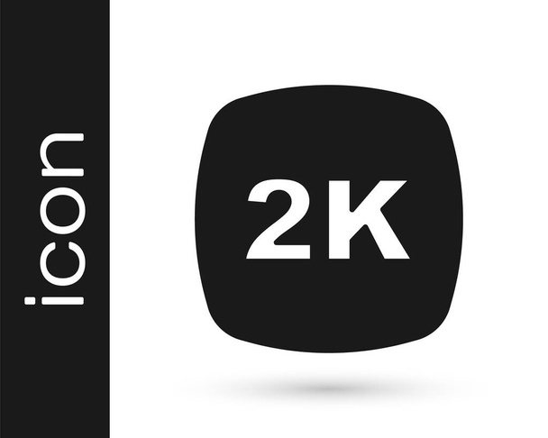Μαύρο εικονίδιο 2k Ultra HD απομονωμένο σε λευκό φόντο. Διάνυσμα - Διάνυσμα, εικόνα