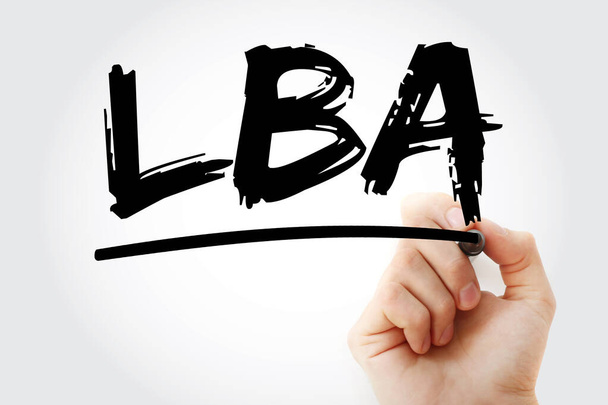 LBA - Logical Block Addressing acronyme avec marqueur, technologie concept arrière-plan - Photo, image