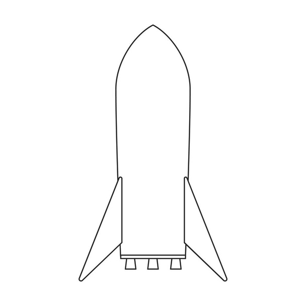 Space rocket vector icon.Outline vector icon isolated on white background space rocket. - Vetor, Imagem