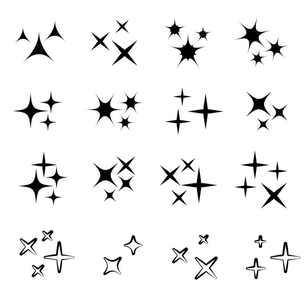 Sparkles white line collection. Sparks vector icons set - Vector, Image