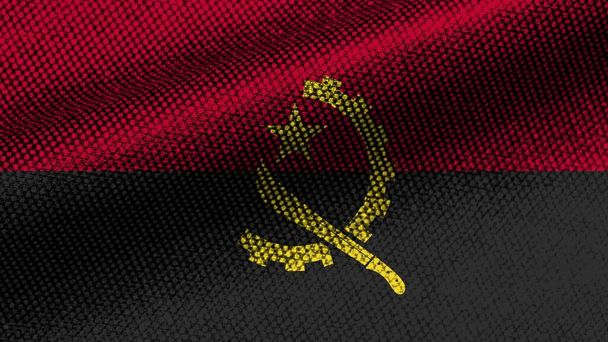 Angola Realistisch Stoff Textur Effekt Wellenförmige Flagge 3D Illustration - Foto, Bild