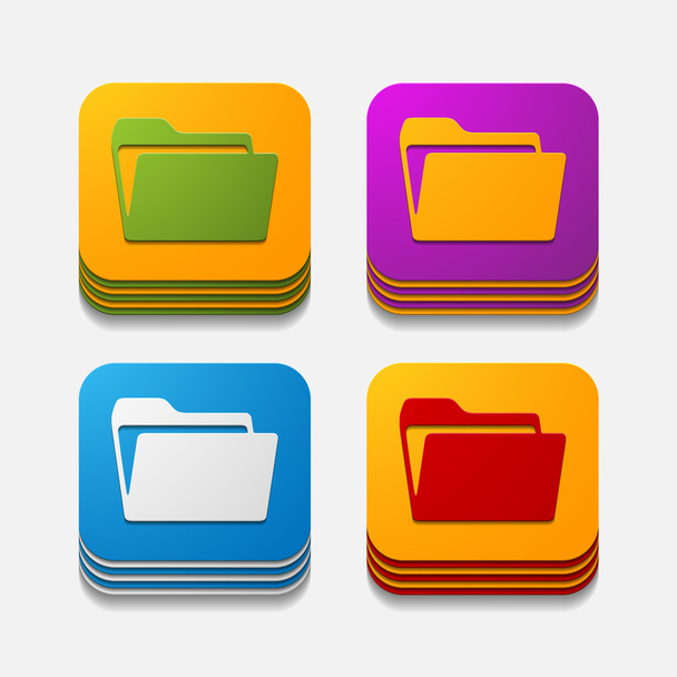 Folder buttons - Vektor, Bild