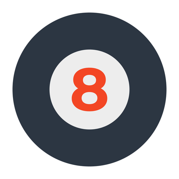8th pool ball icon, flat design of billiard vall - Vector, Image
