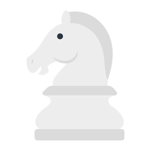 Icono de juego de estrategia, diseño plano de caballero de ajedrez - Vector, imagen