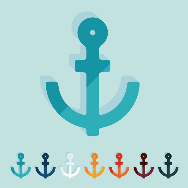 Flat design: anchor - Vektor, obrázek
