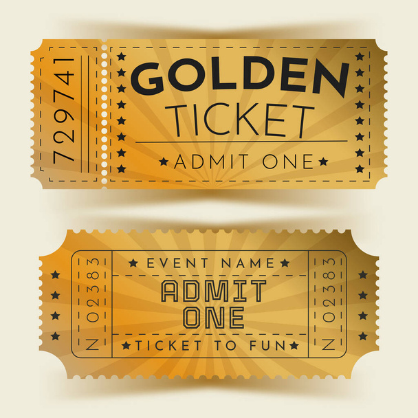 admit one golden tickets - Vector, Image