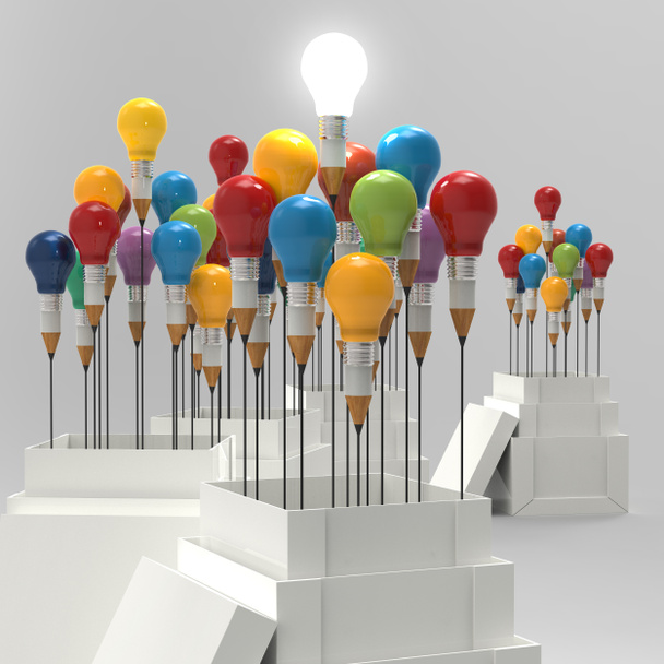 карандашная лампочка 3d, как думать вне коробки и руководство
  - Фото, изображение