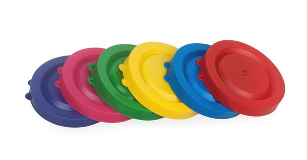Красочные пластиковые крышки для банок
 - Фото, изображение