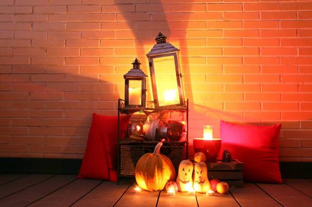 Halloween still life. Indoor decoration for Halloween party. - Photo, Image
