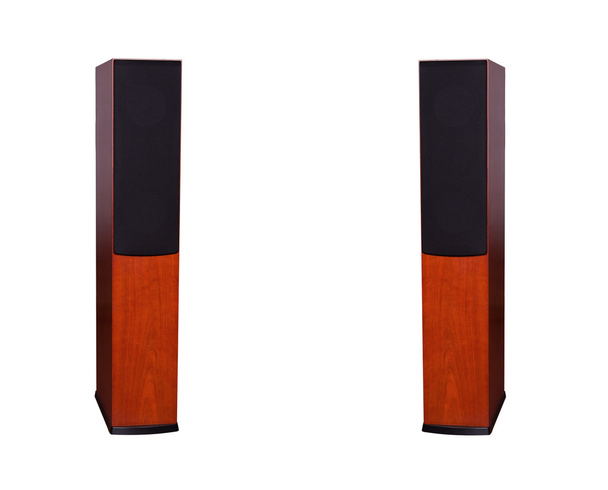 Two dark cherry front loudspeakers - Photo, Image