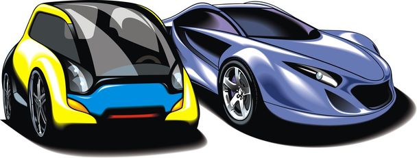 αυτοκίνητα του μέλλοντος (μου πρωτότυπο αυτοκίνητο σχεδιασμό) - Διάνυσμα, εικόνα