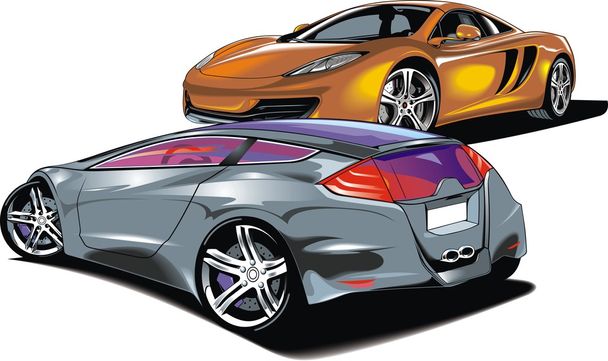 auto's van de toekomst (mijn oorspronkelijke auto ontwerp) - Vector, afbeelding