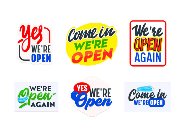 Yes, we're open sign Stock Vector