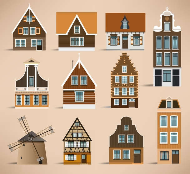 Casas holandesas
 - Vetor, Imagem