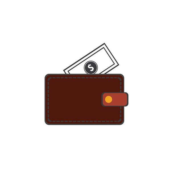 cüzdan simgesi vektör resmetme şablonu - Vektör, Görsel