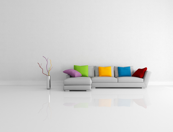 Bright colored minimalist living room - Photo, Image