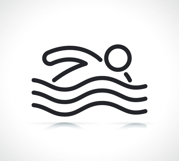 natação ícone linha fina design isolado ilustração - Vetor, Imagem