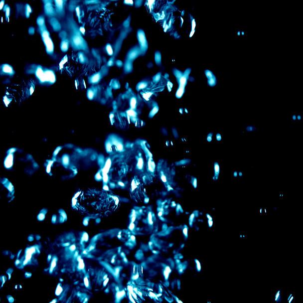 Water bubbles isolated on black background - Valokuva, kuva