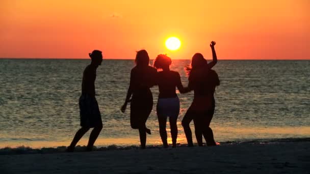tinédzserek érzik magukat a tengerparton - Felvétel, videó