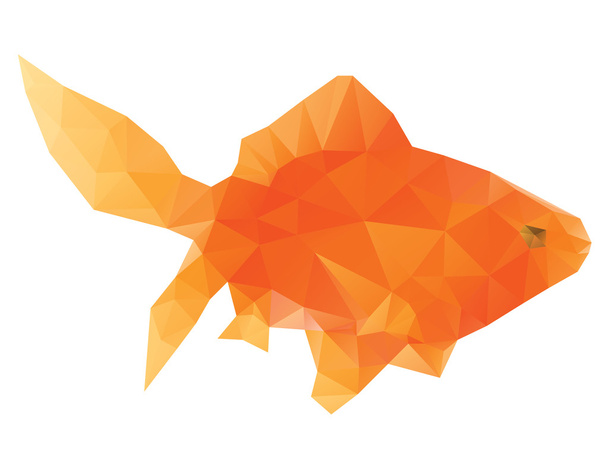 Polygonal Gold Fish - Vector, Image