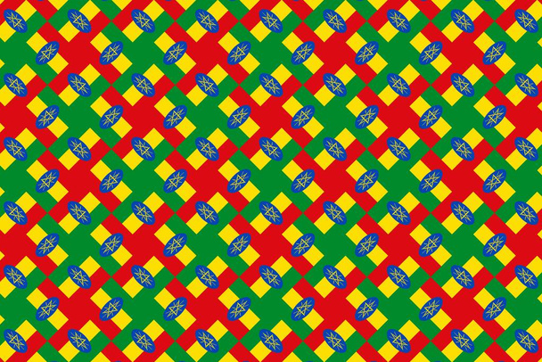 Eenvoudig geometrisch patroon in de kleuren van de nationale vlag van Ethiopië - Foto, afbeelding