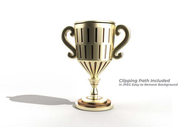 3D Render Trophy Cup Pen Tool Created Clipping Path Included in JPEG Easy to Composite. - Photo, Image