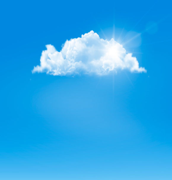 achtergrond met blauwe hemel en een wolk. vector.  - Vector, afbeelding