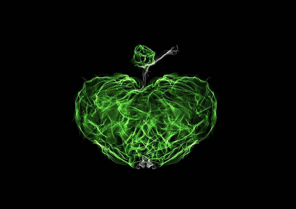 arte manzana verde textura ahumada - Foto, imagen