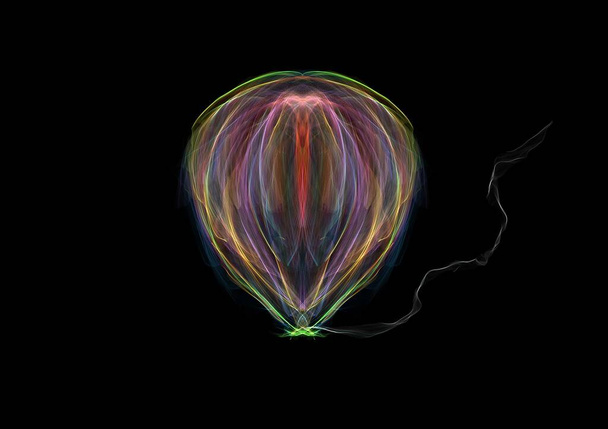 художня повітряна куля барвисто зі стрічкою
 - Фото, зображення