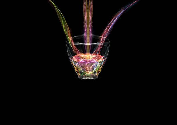 arte bebida energética con tres chorros que fluyen - Foto, Imagen
