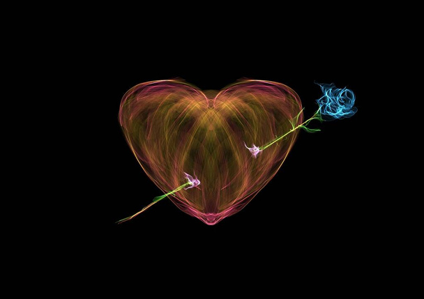 coração socado rosa azulada - Foto, Imagem