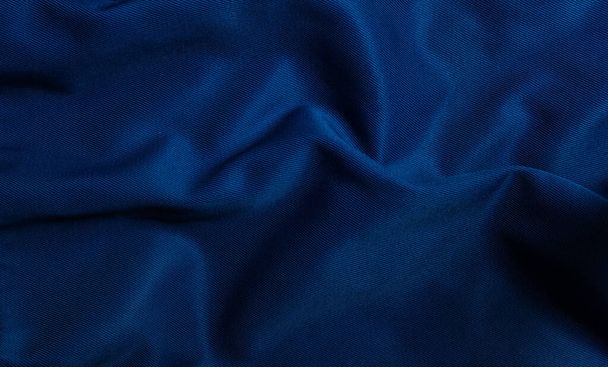 crinkled blue cloth for background - Φωτογραφία, εικόνα