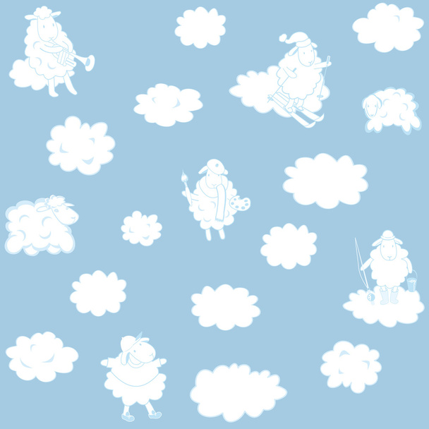 fondo de pantalla de vector con nubes para la habitación de un niño
 - Vector, imagen