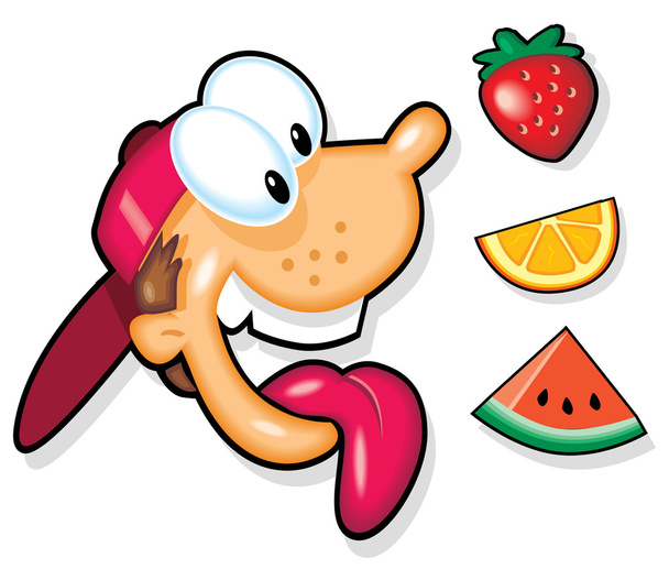 Dibujos animados de fruta fresca
 - Vector, Imagen